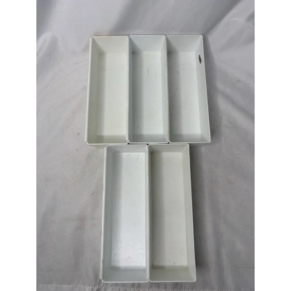 Vtg Rubbermaid Drawer Organizers Lot Of 11 White Interlocking 2910 2915 2916
